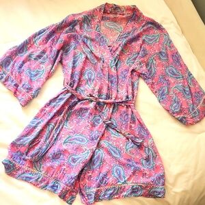 Paisley Print Kimono Robe
